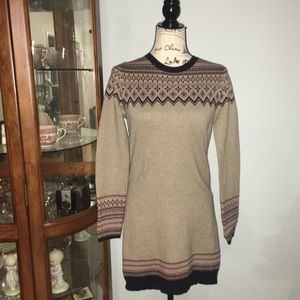 Midi Sweater Patterned long sleeve Dress